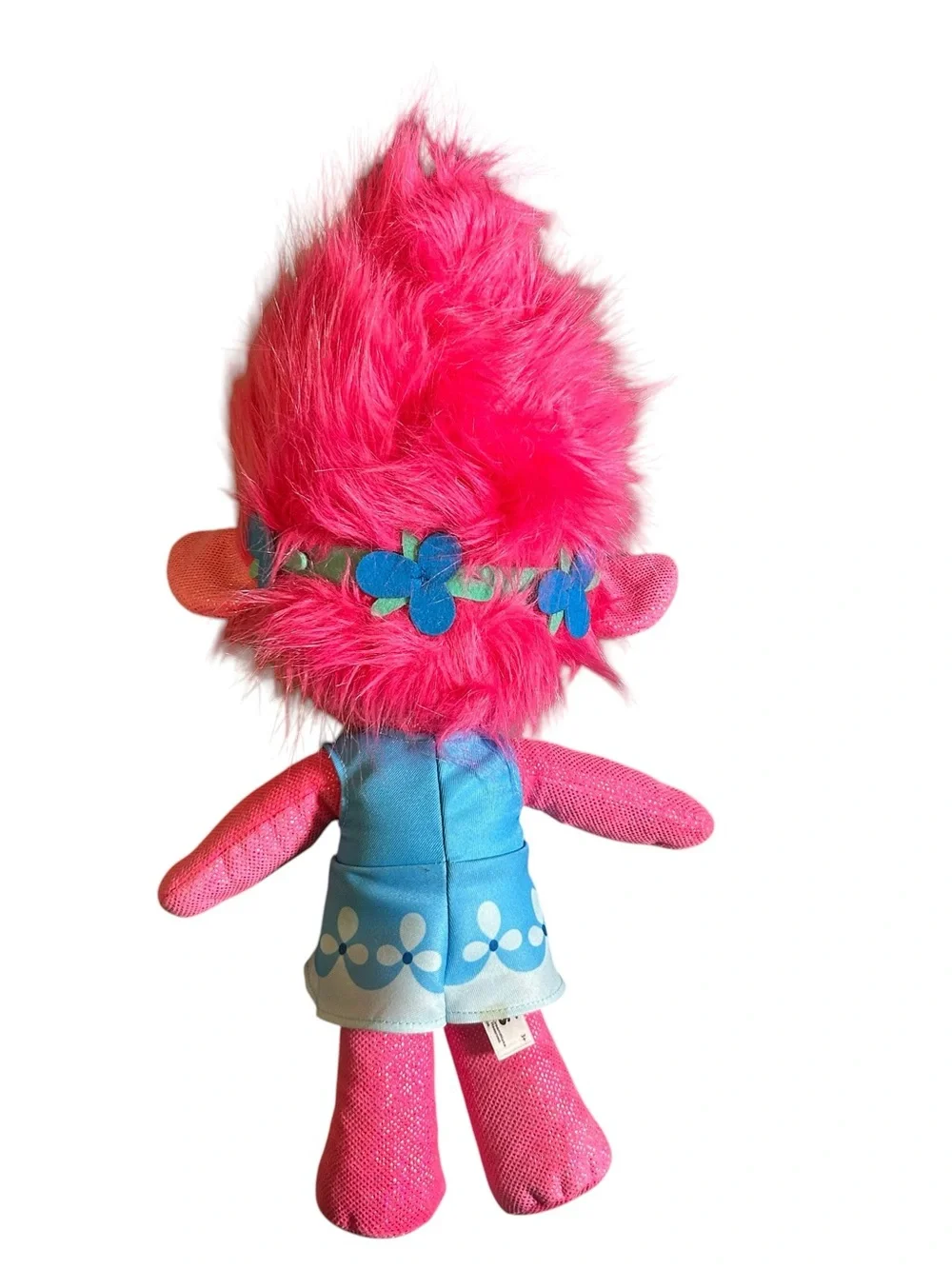 DreamWorks Trolls Poppy Plush Stuffed Animal Like New Pink Blue